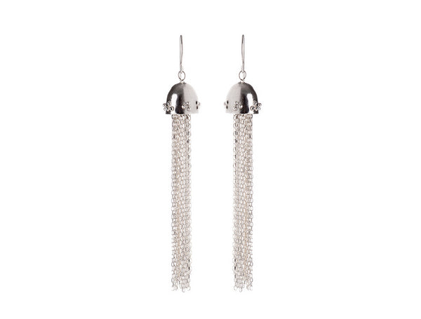 Long Tassel Earrings Silver