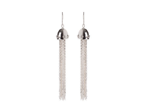 Long Tassel Earrings Silver