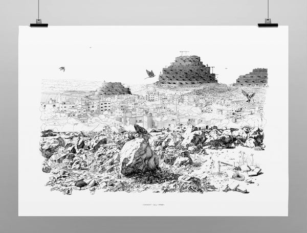 Lookout Eyal Landman drawing print