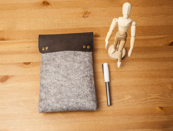 Leather + Wool Felt iPad Case