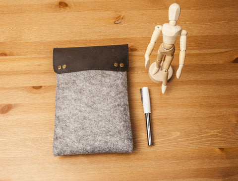 Leather + Wool Felt iPad Case