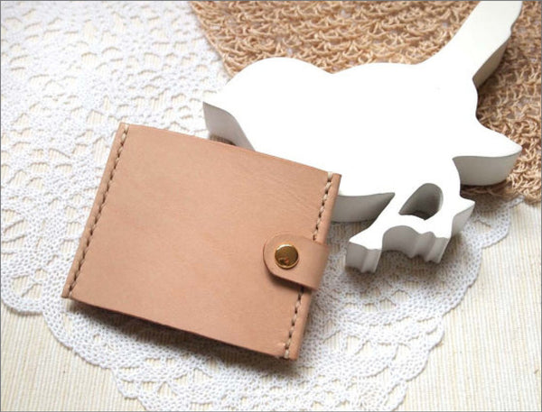 Handstitched Personalized Leather Money Clip Wallet