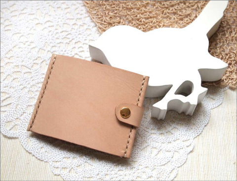 Handstitched Personalized Leather Money Clip Wallet