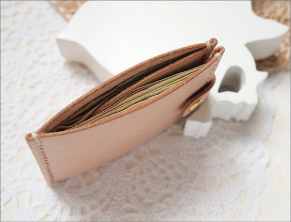 Handstitched Personalized Leather Money Clip Wallet