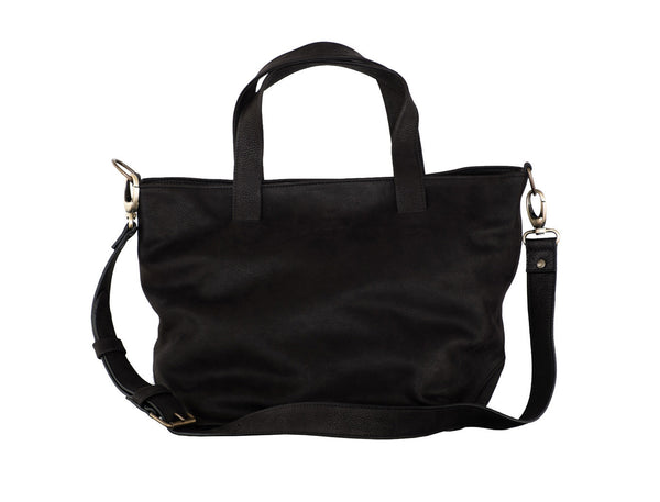 12 Juillet Noon - Medium Leather Tote Bag (Black)