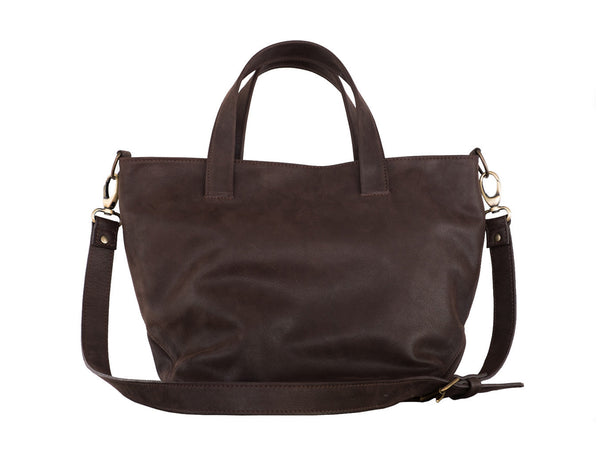 12 Juillet Noon - Medium Leather Tote Bag (Dark Brown)