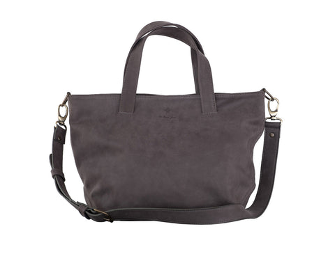 12 Juillet Noon - Medium Leather Tote Bag (Grey)