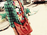 12 Juillet Noon - Medium Leather Tote Bag (Orange)