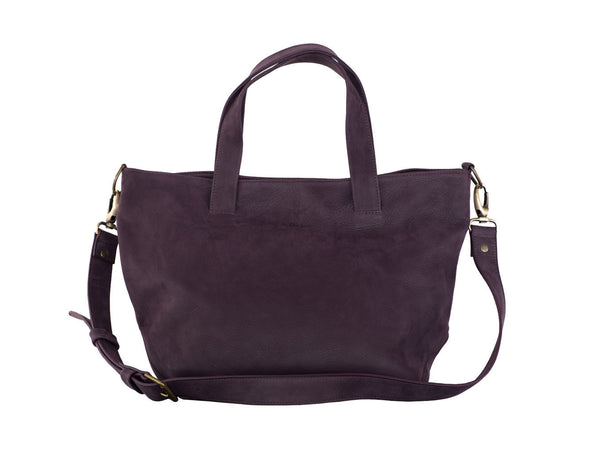 12 Juillet Noon - Medium Leather Tote Bag (Plum)