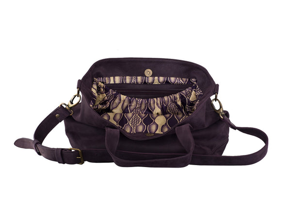 12 Juillet Noon - Medium Leather Tote Bag (Plum)