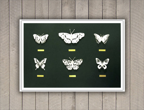 Handmade Six Paper Butterfly Cutouts (Limited Edition)