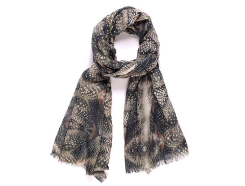 Leopard Feather Cashmere Silk Scarf