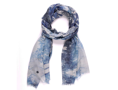 Blue Peel Cashmere and Silk Scarf