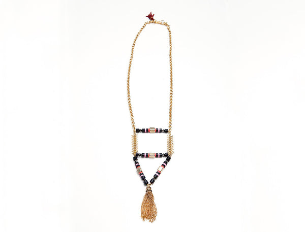 Gold Plated Triangle Mala Necklace