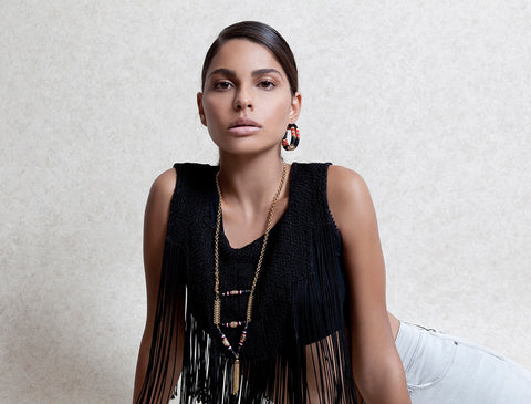 Gold Plated Triangle Mala Necklace