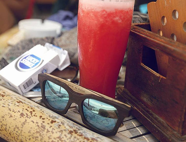 Handmade Zarubka Wood Sunglasses With Mirror Lenses