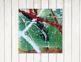 acrylic painting on canvas hira green