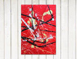acrylic painting on canvas hira red medium