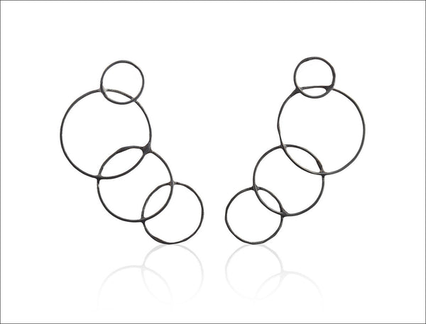 Black Circle Earrings