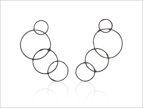 Black Circle Earrings