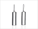 Black Rectangle Earrings