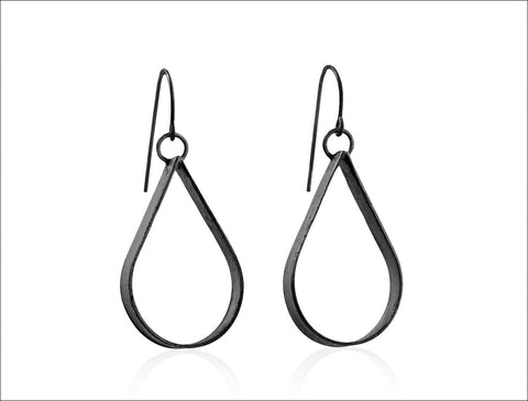 Black Teardrop Earrings