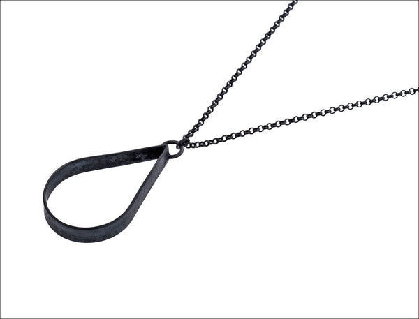 Black Teardrop Necklace