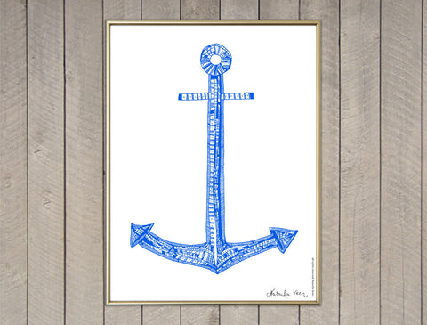 "Blue Anchor" Screen Print