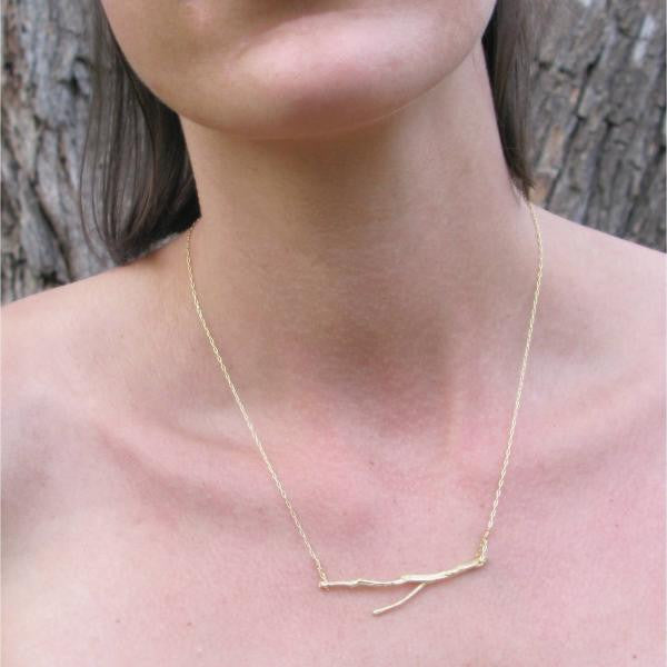 Golden Tree Branch Necklace