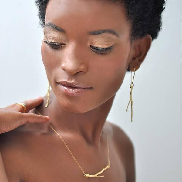 Golden Tree Branch Necklace