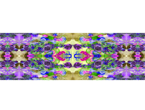 Brown and Purple Floral Printed Scarf