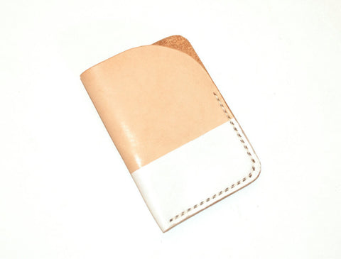 Leather Card Case - Natural/White