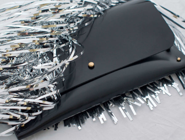 Leather Clutch Palm & Olive