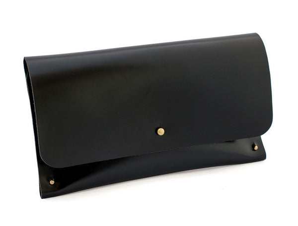 Leather Clutch Palm & Olive