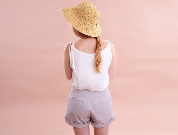 Crop Top with Ribbon Straps