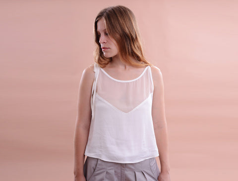 Crop Top with Ribbon Straps