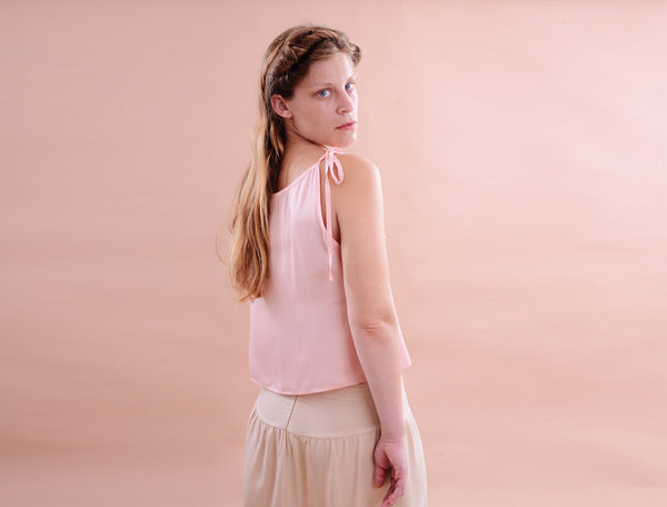 Crop Top with Ribbon Straps