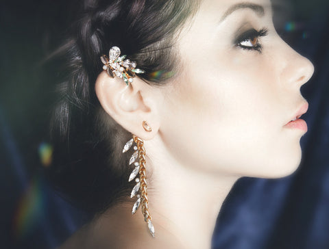 Crystal Flora Ear Cuff