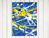 acrylic painting on canvas hira blue medium