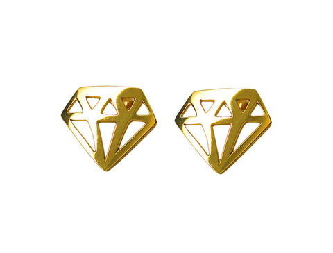 Diamond Earrings (Gold Vermeil)