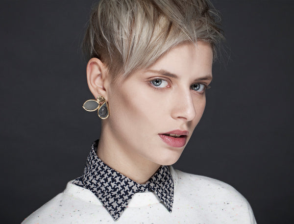 Drop and Marquise-Linked Earrings