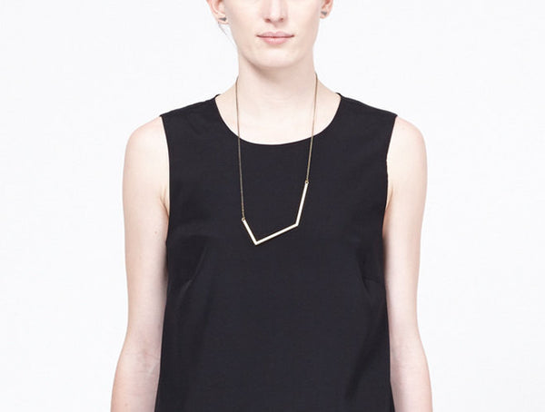 Geometric Brass Statement Necklace