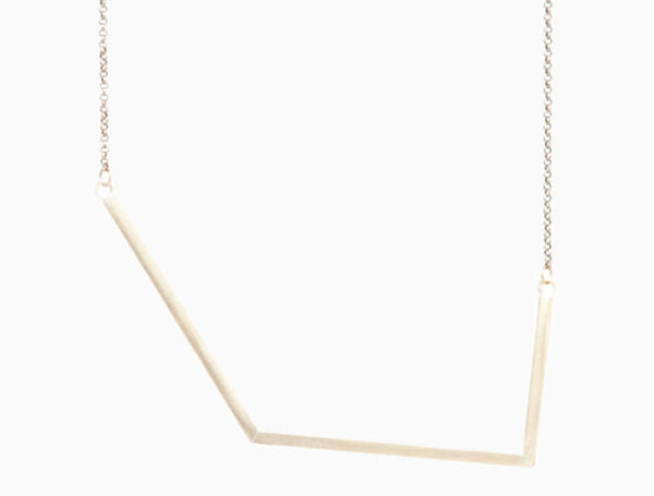 Geometric Brass Statement Necklace