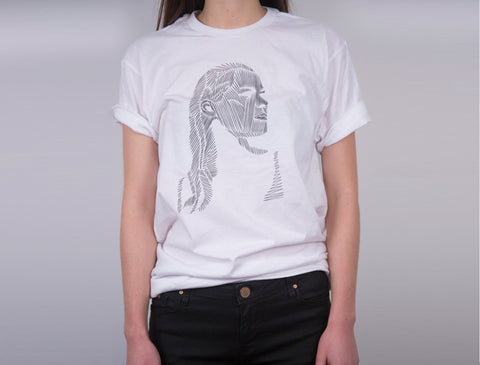 Figa Black + White Graphic T-shirt with Jimojunk Art
