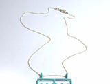 Five Metal Diamonds Necklace, in TURQUOISE