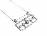 Five Metal Diamonds Necklace, in Silver