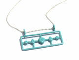 Five Metal Diamonds Necklace, in TURQUOISE
