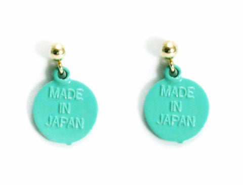 Delicate TURQUOISE Dangling Earrings, with "MADE IN JAPAN" Caption