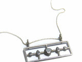 Five Metal Diamonds Necklace, in Silver