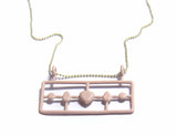 Five Metal Diamonds Necklace, in NUDE PINK